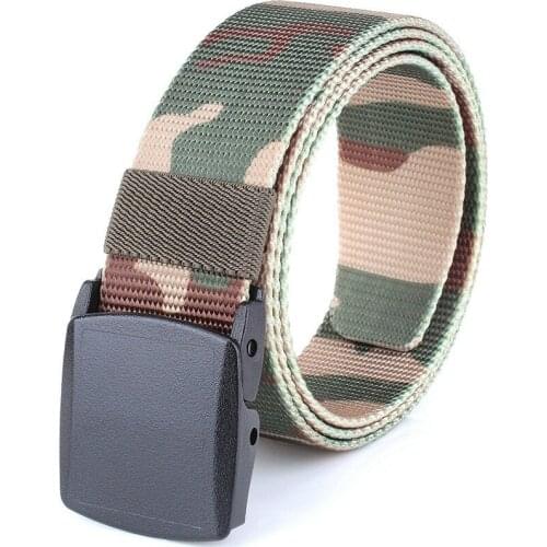 New Men Outdoor Canvas Belt Hiking Camping Safety Waist Support Hunting Sports Wearable Breathable Military Tactical Belt