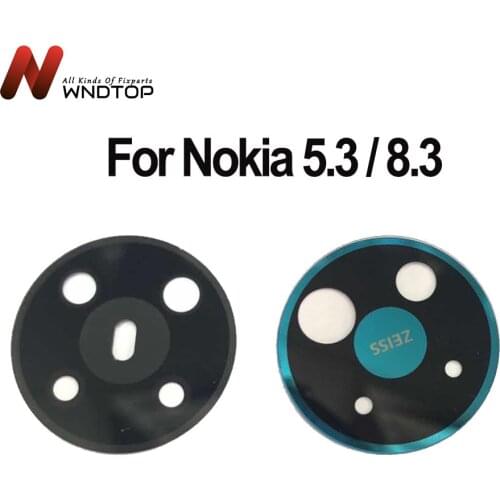 New Back Rear Camera lens glass replacement For Nokia 8.3 Lens with Sticker top quality For Nokia 5.3 Back Rear Camera lens