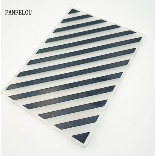 PANFELOU Easter Diagonal lines Embossing folders Plastic For Scrapbooking DIY Template Fondant Cake Photo Album Card Making