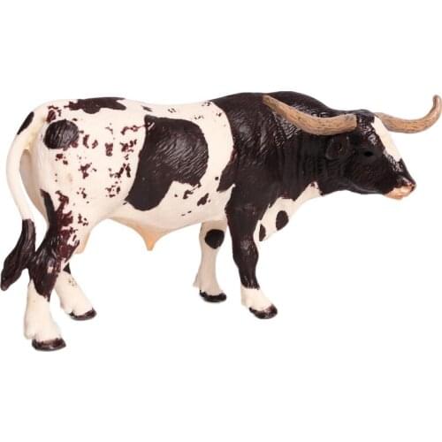 Plastic Texas Longhorn Bull Cattle Animals Action Figures Static Cute Model Collection Cow Model Toys for Kids
