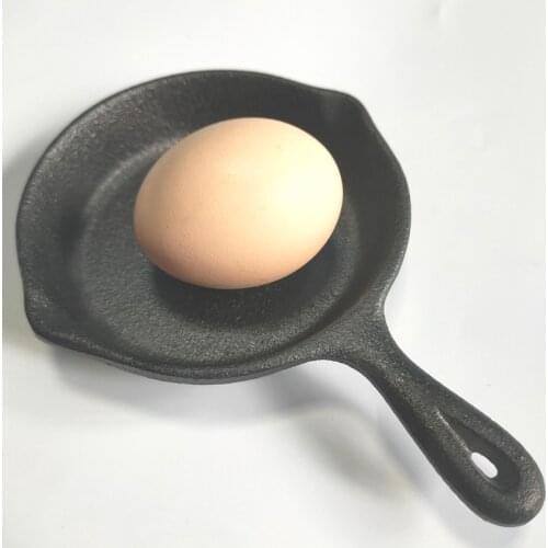 Size:10 cm Cast Iron Skillet Fry Pan with Silicone Handle Nonstick Griddle Grill Cookware Black (frypan-long handle)