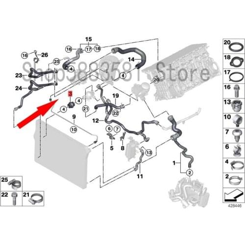 CAR coolant hose radiator hose without hose clamp bm wF10 523I N53 F11 523I N53 F18 528LI Water tank radiator hose