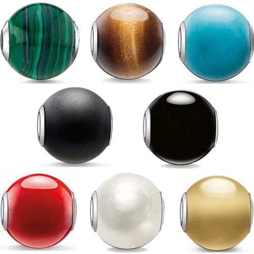 Blue Red Black Green Natural Stone Charm Beads Pearl for Jewelry Making Crystal DIY Bracelet Necklace Accessories Women Men Gift