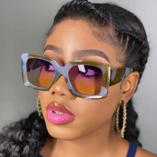 Vintage Black Square Sunglasses Women 2021 Fashion Gradient Luxury Brand Mirror Silver Sun Glasses Female Eyewear Leopard Men