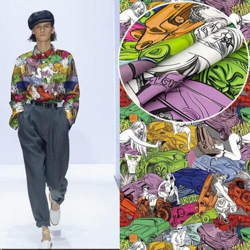 Beauty cars Digital Pure Cotton Fabric For Dress Tissus Au MÈTre Telas Por Metro Tissu Vestidos Sewing Tela Ткань хлопок Tecido