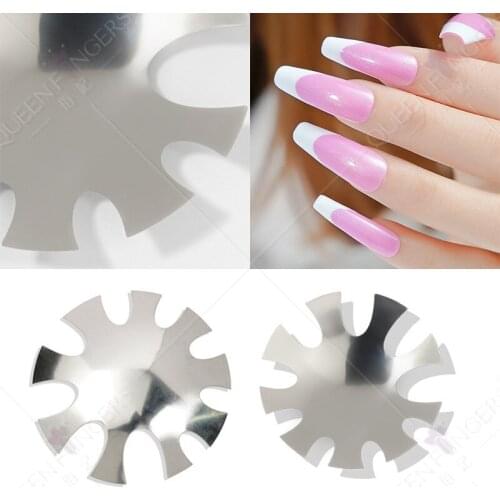 1 Pcs silver French steel plate stainless steel easy french crystal nail making template nail shape design tool nail tool