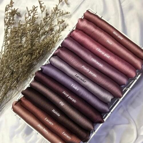 10pcs/lot CRINKLED SATIN SILK HIJABS WOMEN LONG SOLIDER COLOR PLAIN HIJABS 21 COLOR