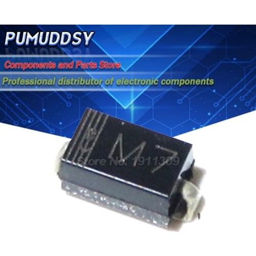 100PCS DIODE M7 1N4007 SMD 1A 1000V IN4007 Rectifier Diode