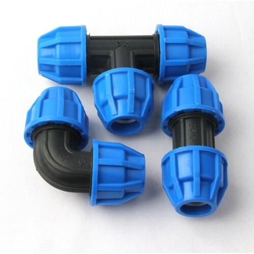 3pcs 25mm Garden Water Pipe Connector Aquarium Agricultural Irrigation System Fittings PE Elbow Tee Connectors Irrigator Joint