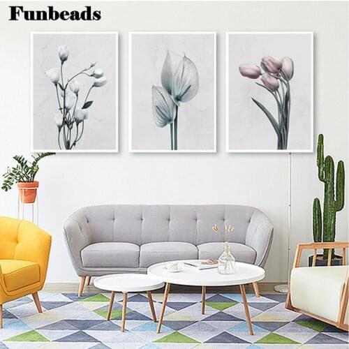 3D diamond painting face living room flowers cross stitch wall art embroidery handwork love Mosaic gift decor 3 pieces FF3847
