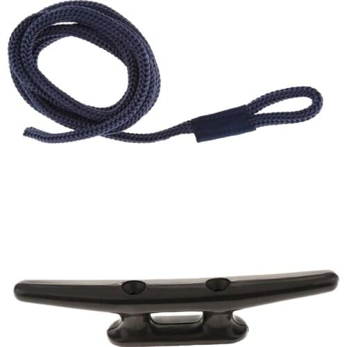 5ft Boat Dock Line Stretchable Rope Line W/ Plastic Boat Mooring Dock Cleat