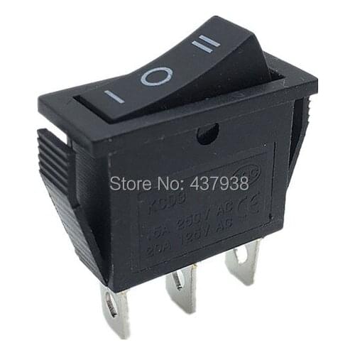 5PCS KCD3 Rocker Switch 15A 250V/20A 125VAC 3 Pin SPDT ON-OFF-ON 3 Position Black Boat Power Switch