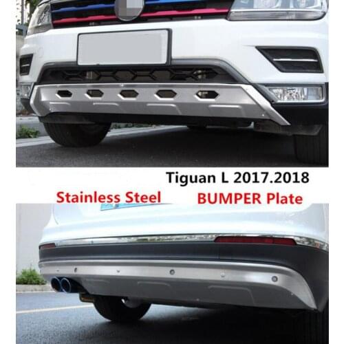 Car BUMPER Plate For Volkswagen / VW Tiguan L 2017.2018 BUMPER GUARD High Quality Stainless Steel Front+Rear Auto Accessories