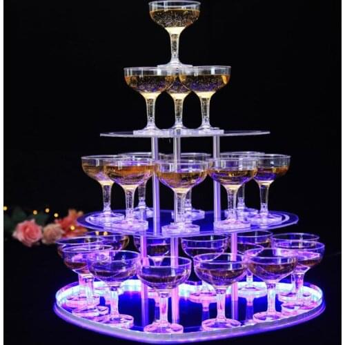 Champagne Wine Cup Goblet Celebration Opening Bar Wine Glasses Wedding Accessories Champagne Tower Cups Thickened Acrylic 22pcs