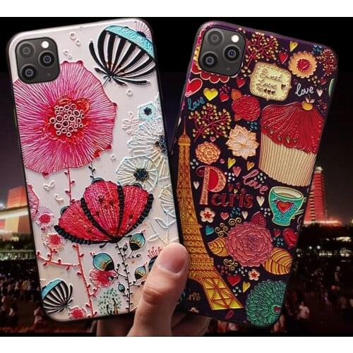 Phone cases for iphones xs max case 11pro max 11 7 8plus funda iphone xr Silica gel relief back cover mobile accessories