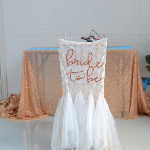 Bride To Be Chair Cover skirt Bridal Shower Bachelorette hen Party Wedding engagement Decoration table sign gift Photo props