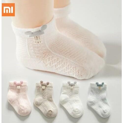 Xiaomi Baby Socks Mesh Socks Thin Cotton Models Boys Girls Socks Boneless Suture Newborn Socks Accessories Children Socks