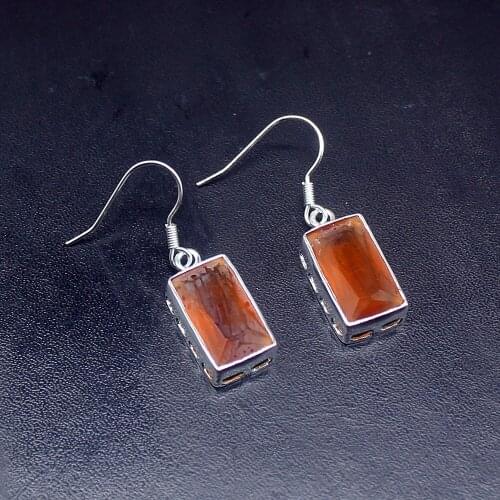Gemstonefactory Big Promotion Unique 925 Silver Gushing Sweet Honey Topaz Women Ladies Gifts Dangle Drop Earrings 20212270