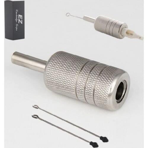 Retail 1 inch 25MM Stainless Steel EZ Cartridge Tattoo Grip for Cartridge Tattoo Machine Gun Tips Tattoo Needles Supplies