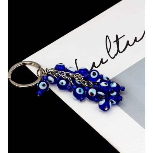 Classic Evil Eye Keychain Turkish Blue Resin Eye Keychain Good Luck Lucky Amulet Gift Car Accessories Ornaments for Men