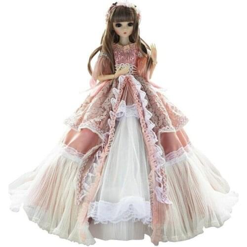 60cm 1/3 BJD Doll Girl Doll Free Eye Face Makeup Clothes Full Set Gift Baby Doll Toys Silicone Fashion Doll Girls Movie & TV