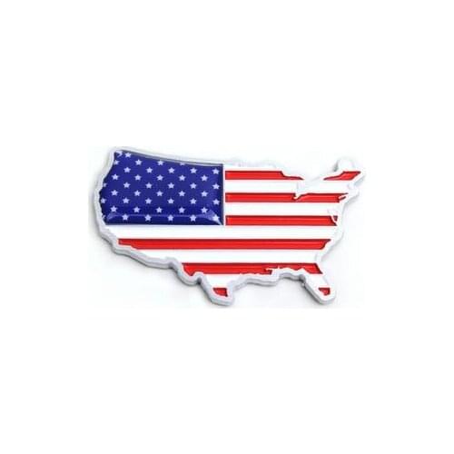 Metal USA United States American Flag Map Decal Emblem Car Sticker Fit For Captiva Cruze Spark Onix Lacross Excelle Regal etc
