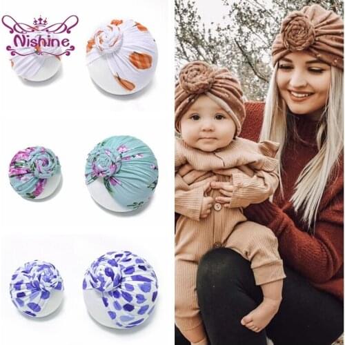 Fashion Leopard Print Parent-child Hat Set Cute Cartoon Pattern Folded Knotted Infant Caps Clothing Decoration Photography Props
