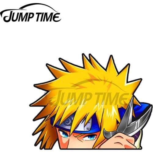 Jump Time 13 x 0cm For Ninja Peeker Helmet Windshield Car Stickers Anime Decal Vinyl Waterproof Decals Sunscreen Decoration