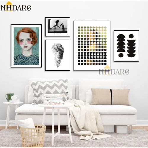 Nordic Cuadros Posters And Prints Black White Wall Art Canvas Painting Girl Picture For Living Room Scandinavian Home Decor
