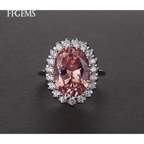 Real 925 Silver Ring Sterling Created Gemstone Moissanite Diamond Amethyst Fine Jewelry For Women Engagement Wedding Party Gift