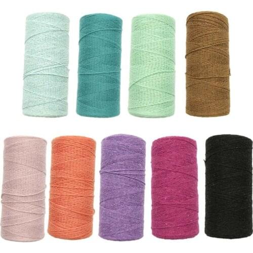 2021 New 2 Roll 1mm Pure Cotton Loom Warp Thread Yarn for Weaving Carpet Tapestry Rug DIY