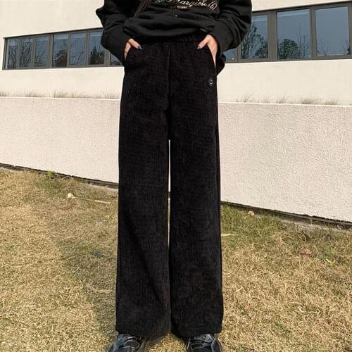 Plus Velvet Casual Wide-leg Trousers Womens Winter Plus Size 5XL Loose High-waist Drape Feeling Thin Fashion Straight Leg Pants