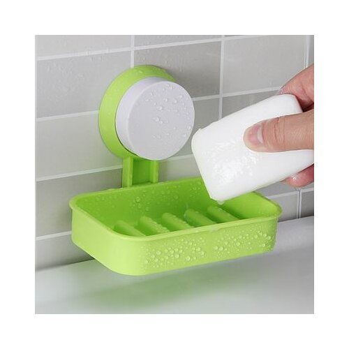 Bathroom Shelves suction-cup Hanging Rack Single Soap Boxs