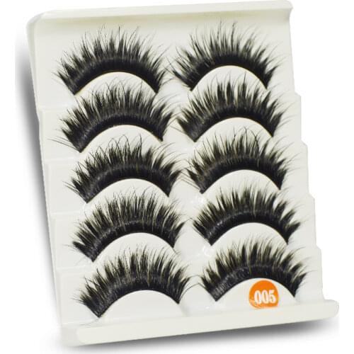 New 5 pairs of natural eyelashes make-up faux eyelashes long black artificial eyelashes thick eyelash extensions make-up A005