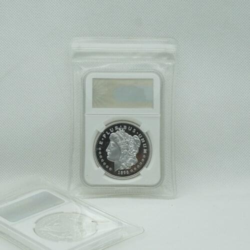 Silver 1896 USA Statue of Liberty E PLURIBUS UNUM Replica Commemorative Coin Collectibles-In God We Trust with PCCB Case