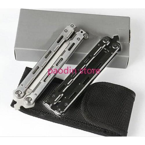 JL02 Quartermaster Butterfly Knife Trainer Knife 420/5CR15MOV Blade Hunting Jilt Knife Folding Pocket EDC Free-swinging Knives