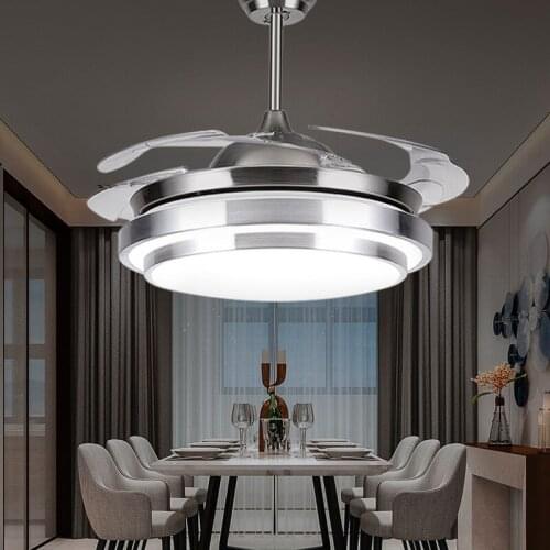 LED Ceiling Fan Lights With Dimmable 2.4G Remote Control 42 Inches Ceiling Fans Lamp For Livingroom Bedroom 220v Decor Light