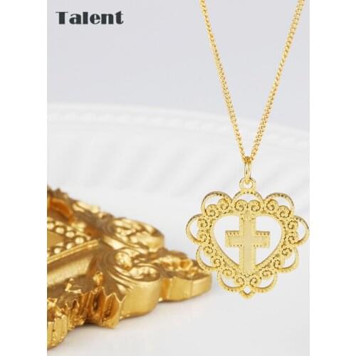 Talent Glory S925 Golden Silver Cross Chain Necklace Jesus Women Colar Gifts Original Personality Creative Fashion Jewelry Gift