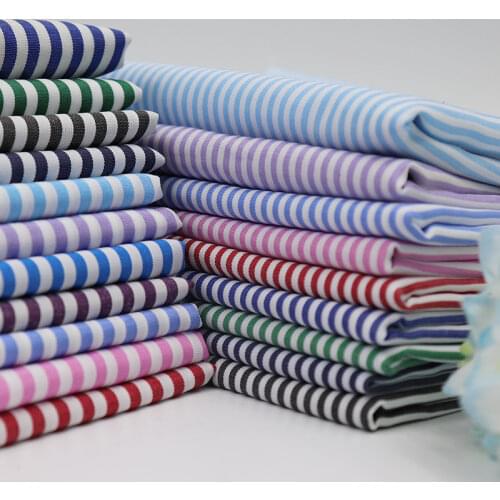 145 Cm*100cm Red Blue White Stripes Fabrics Polyester Cotton TC Yarn-dyed Fabrics Dresses Shirts Belt DIY Apparel Sewing Fabric