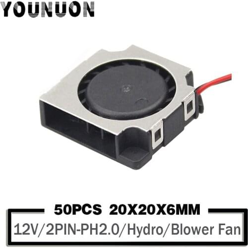 50 Pieces 12V 2006 Blower Brushless Fan 20x20x6mm Brushless Motor Turbine Blower Cool Fan For Aromatherapy Vehicle Equipment