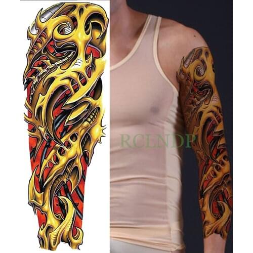 Waterproof Temporary Tattoo Sticker Mechanics Cool full arm large size fake tatto flash tatoo sleeve for men women lady