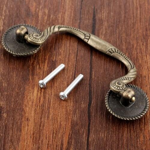 1pc Retro Knob Cupboard Door Kitchen Cabinet Wood Jewelry Box with screws 129*55mm Furniture Hardware