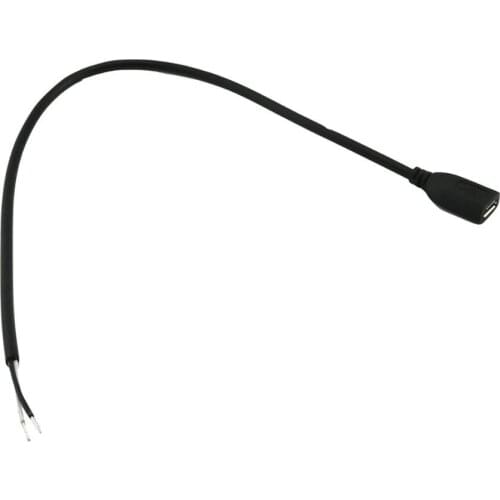 10x Micro USB 5 Pin Female Jack 2 Pin 2 Wire Charge Cable Cord Connectors DIY 1ft/30cm