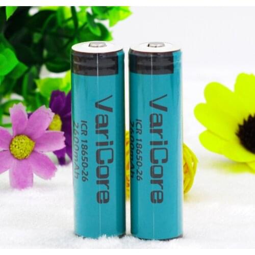 2PCS VariCore Protected 100% Original 18650 ICR18650-26 2600mAh Li-ion Rechargeable Battery + PCB 3.7V For Flashlight batteries