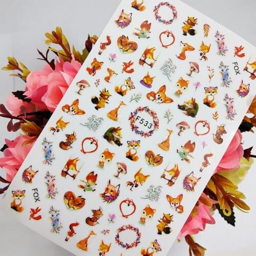 3D Nail Sticker Sliders Foil Self Adhesive Design Animal Flowers Nail Art Decoraciones Manicure Accesorios Tips