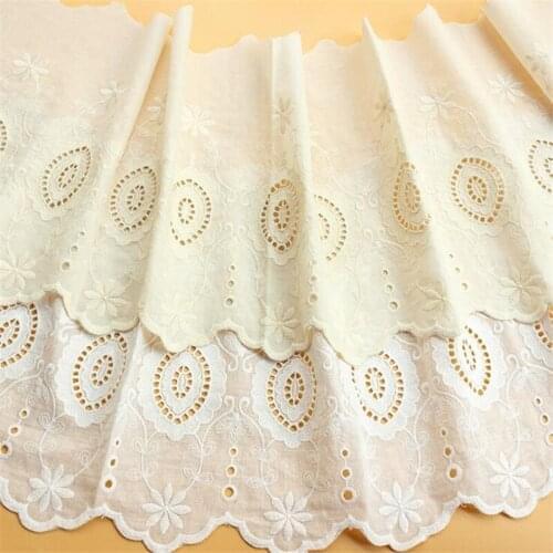 5-15yards Cotton Embroidery Hollow Lace Garment Accessories Home Accessories Fabric Trimming Width 27CM