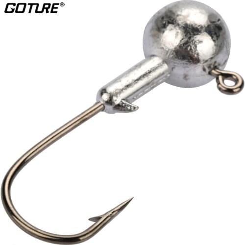 Goture 50pcs Jig Head Fishhooks Carbon Steel Fishing Hook 1-20g Lead Jig Hooks For Soft Lure Fishing Accessories