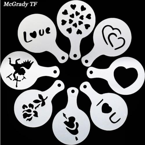 8 pcs/set Layering Stencils Decorative Stencil Plastic Template DIY Embossing Painting Scrapbooking Stamping Stencil Cake Tools