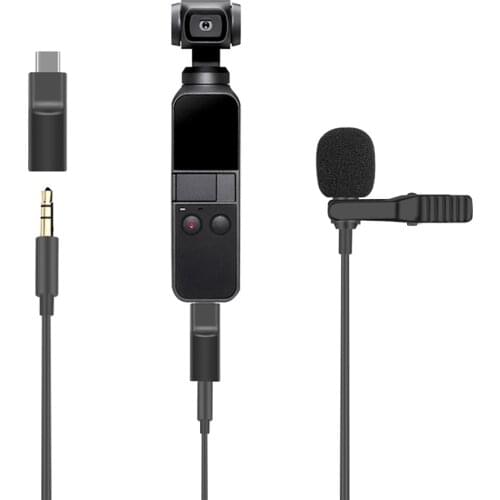 For DJI Osmo Pocket 3.5mm SUB Audio Adapter Video Record Lapel Microphone for Osmo Pocket Camera Camcorder Recorder