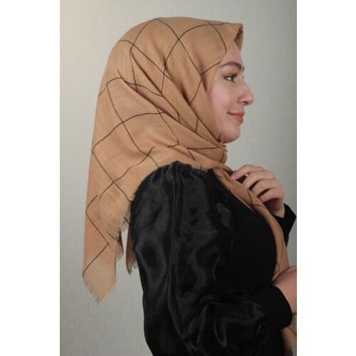 BAYSEM PATTERNED LINEN FLAMLI SCARF-PATTERN-10-RENK-04